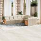 Preview: ARDEBO.de - 9-tlg. Garten-Sofagarnitur mit Kissen Beige Poly Rattan