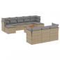 Preview: 11-tlg. Garten-Sofagarnitur mit Kissen Beige Poly Rattan