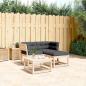 Preview: ARDEBO.de - 3-tlg. Garten-Sofagarnitur mit Kissen Massivholz Kiefer