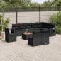 Preview: ARDEBO.de - 11-tlg. Garten-Sofagarnitur mit Kissen Schwarz Poly Rattan