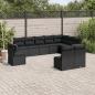 Preview: ARDEBO.de - 10-tlg. Garten-Sofagarnitur mit Kissen Schwarz Poly Rattan