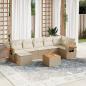 Preview: ARDEBO.de - 8-tlg. Garten-Sofagarnitur mit Kissen Beige Poly Rattan