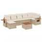 Preview: 8-tlg. Garten-Sofagarnitur mit Kissen Beige Poly Rattan