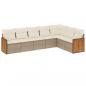 Preview: 7-tlg. Garten-Sofagarnitur mit Kissen Beige Poly Rattan