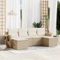 Preview: ARDEBO.de - 6-tlg. Garten-Sofagarnitur mit Kissen Beige Poly Rattan