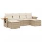 Preview: 6-tlg. Garten-Sofagarnitur mit Kissen Beige Poly Rattan