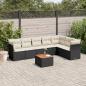 Preview: ARDEBO.de - 8-tlg. Garten-Sofagarnitur mit Kissen Schwarz Poly Rattan