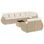 Preview: 9-tlg. Garten-Sofagarnitur mit Kissen Beige Poly Rattan