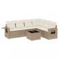 Preview: 7-tlg. Garten-Sofagarnitur mit Kissen Beige Poly Rattan