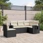 Preview: ARDEBO.de - 5-tlg. Garten-Sofagarnitur mit Kissen Schwarz Poly Rattan