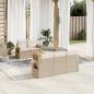 Preview: ARDEBO.de - 6-tlg. Garten-Sofagarnitur mit Kissen Beige Poly Rattan