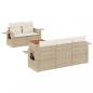 Preview: 6-tlg. Garten-Sofagarnitur mit Kissen Beige Poly Rattan