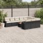 Preview: ARDEBO.de - 11-tlg. Garten-Sofagarnitur mit Kissen Schwarz Poly Rattan