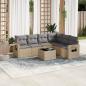 Preview: ARDEBO.de - 7-tlg. Garten-Sofagarnitur mit Kissen Beige Poly Rattan