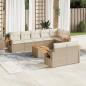 Preview: ARDEBO.de - 9-tlg. Garten-Sofagarnitur mit Kissen Beige Poly Rattan