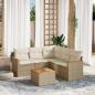 Preview: ARDEBO.de - 6-tlg. Garten-Sofagarnitur mit Kissen Beige Poly Rattan