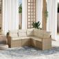 Preview: ARDEBO.de - 5-tlg. Garten-Sofagarnitur mit Kissen Beige Poly Rattan