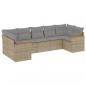 Preview: 7-tlg. Garten-Sofagarnitur mit Kissen Beige Poly Rattan