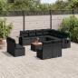 Preview: ARDEBO.de - 12-tlg. Garten-Sofagarnitur mit Kissen Schwarz Poly Rattan