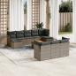 Preview: ARDEBO.de - 11-tlg. Garten-Sofagarnitur mit Kissen Grau Poly Rattan