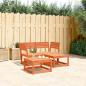 Preview: ARDEBO.de - 3-tlg. Garten-Sofagarnitur Wachsbraun Massivholz Kiefer