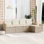 Preview: ARDEBO.de - 5-tlg. Garten-Sofagarnitur mit Kissen Beige Poly Rattan