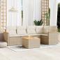 Preview: ARDEBO.de - 6-tlg. Garten-Sofagarnitur mit Kissen Beige Poly Rattan