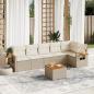 Preview: ARDEBO.de - 7-tlg. Garten-Sofagarnitur mit Kissen Beige Poly Rattan