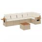 Preview: 7-tlg. Garten-Sofagarnitur mit Kissen Beige Poly Rattan