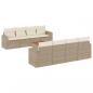 Preview: 9-tlg. Garten-Sofagarnitur mit Kissen Beige Poly Rattan