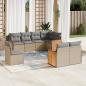 Preview: ARDEBO.de - 8-tlg. Garten-Sofagarnitur mit Kissen Beige Poly Rattan