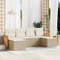 Preview: ARDEBO.de - 6-tlg. Garten-Sofagarnitur mit Kissen Beige Poly Rattan