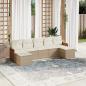 Preview: ARDEBO.de - 7-tlg. Garten-Sofagarnitur mit Kissen Beige Poly Rattan