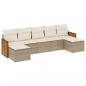 Preview: 7-tlg. Garten-Sofagarnitur mit Kissen Beige Poly Rattan