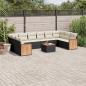 Preview: ARDEBO.de - 11-tlg. Garten-Sofagarnitur mit Kissen Schwarz Poly Rattan