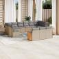 Preview: ARDEBO.de - 13-tlg. Garten-Sofagarnitur mit Kissen Beige Poly Rattan