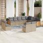 Preview: ARDEBO.de - 12-tlg. Garten-Sofagarnitur mit Kissen Beige Poly Rattan