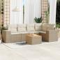 Preview: ARDEBO.de - 6-tlg. Garten-Sofagarnitur mit Kissen Beige Poly Rattan