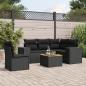 Preview: ARDEBO.de - 6-tlg. Garten-Sofagarnitur mit Kissen Schwarz Poly Rattan