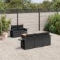 Preview: ARDEBO.de - 6-tlg. Garten-Sofagarnitur mit Kissen Schwarz Poly Rattan