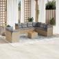 Preview: ARDEBO.de - 10-tlg. Garten-Sofagarnitur mit Kissen Beige Poly Rattan