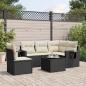 Preview: ARDEBO.de - 6-tlg. Garten-Sofagarnitur mit Kissen Schwarz Poly Rattan