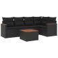 Preview: 6-tlg. Garten-Sofagarnitur mit Kissen Schwarz Poly Rattan