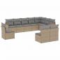 Preview: 10-tlg. Garten-Sofagarnitur mit Kissen Beige Poly Rattan