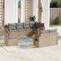 Preview: ARDEBO.de - 8-tlg. Garten-Sofagarnitur mit Kissen Beige Poly Rattan