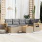 Preview: ARDEBO.de - 7-tlg. Garten-Sofagarnitur mit Kissen Beige Poly Rattan