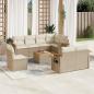 Preview: ARDEBO.de - 9-tlg. Garten-Sofagarnitur mit Kissen Beige Poly Rattan