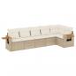 Preview: 6-tlg. Garten-Sofagarnitur mit Kissen Beige Poly Rattan