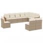 Preview: 10-tlg. Garten-Sofagarnitur mit Kissen Beige Poly Rattan