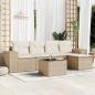 Preview: ARDEBO.de - 6-tlg. Garten-Sofagarnitur mit Kissen Beige Poly Rattan